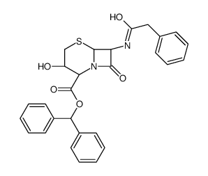 BENZHYDRYL 3-HYDROXY-7-(PHENYLACETAMIDO)CEPHAM-4-CARBOXYLATE结构式