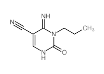 5-Pyrimidinecarbonitrile,1,2,3,6-tetrahydro-6-imino-2-oxo-1-propyl- structure