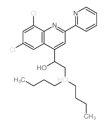 2-(dibutylamino)-1-(6,8-dichloro-2-pyridin-2-yl-quinolin-4-yl)ethanol结构式