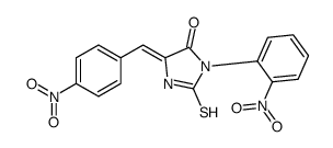 (5Z)-3-(2-nitrophenyl)-5-[(4-nitrophenyl)methylidene]-2-sulfanylideneimidazolidin-4-one Structure