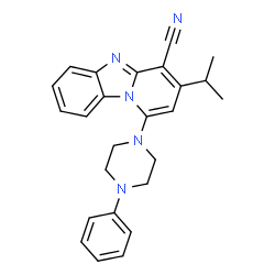 3-isopropyl-1-(4-phenylpiperazin-1-yl)benzo[4,5]imidazo[1,2-a]pyridine-4-carbonitrile结构式