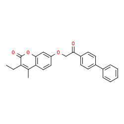 3-ethyl-4-methyl-7-[2-oxo-2-(4-phenylphenyl)ethoxy]chromen-2-one structure