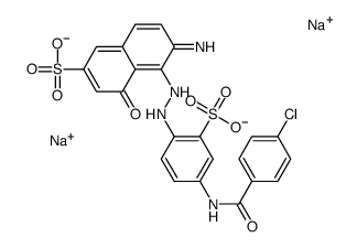 2-Naphthalenesulfonic acid, 6-amino-5-[[4-[(4-chlorobenzoyl) amino]-2-sulfophenyl]azo]-4-hydroxy-, disodium salt Structure