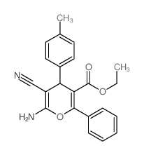 ethyl 6-amino-5-cyano-4-(4-methylphenyl)-2-phenyl-4H-pyran-3-carboxylate Structure