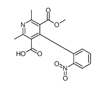 2,6-dimethyl-4-(2-nitrophenyl)-3,5-Pyridinedicarboxylic acid, monomethyl ester结构式