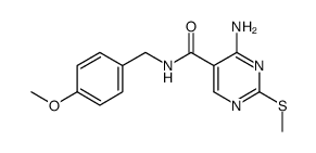 N-(4-methoxybenzyl)-4-amino-2-methylmercaptopyrimidine-5-carboxamide结构式