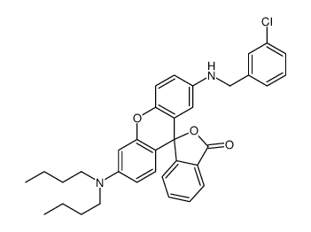 2'-[(3-chlorophenyl)methylamino]-6'-(dibutylamino)spiro[2-benzofuran-3,9'-xanthene]-1-one结构式