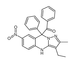 (3-Ethyl-2-methyl-7-nitro-9-phenyl-4,9-dihydro-pyrazolo[5,1-b]quinazolin-9-yl)-phenyl-methanone结构式