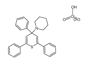 1-(2,4,6-triphenyl-4H-thiopyran-4-yl)piperidine perchlorate Structure