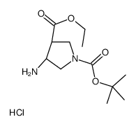 (3S,4R)-1-tert-Butyl 3-ethyl 4-aminopyrrolidine-1,3-dicarboxylate hydrochloride structure