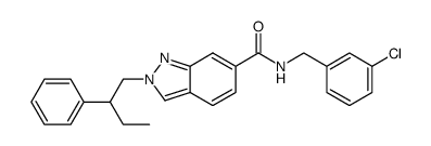 N-(3-Chlorobenzyl)-2-(2-phenylbutyl)-2H-indazole-6-carboxamide结构式