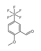 2-Methoxy-5-(pentafluoro-λ6-sulfanyl)benzaldehyde结构式