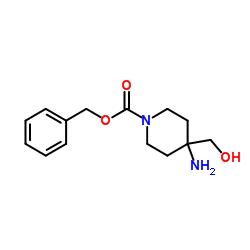 4-氨基-4-(羟甲基)-1-哌啶羧酸苯基甲基酯结构式