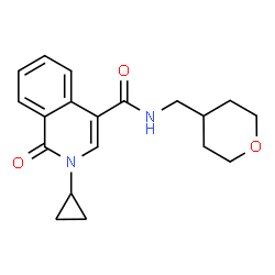 2-cyclopropyl-1-oxo-N-(tetrahydro-2H-pyran-4-ylmethyl)-1,2-dihydroisoquinoline-4-carboxamide structure