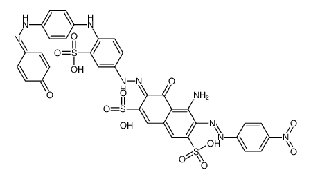 2,7-Naphthalenedisulfonic acid, 4-amino-5-hydroxy-6-4-4-(4-hydroxyphenyl)azophenylamino-3-sulfophenylazo-3-(4-nitrophenyl)azo-结构式