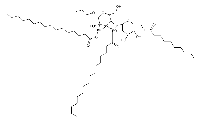 1(3),2-dipalmitoyl-3(1)-(glucopyranosyl-(6-decanoyl)-(1-4)-glucopyranosyl)-glycerol structure