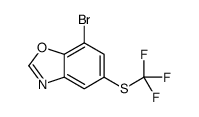 7-Bromo-5-[(trifluoromethyl)sulfanyl]-1,3-benzoxazole结构式