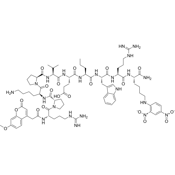 MCA-ARG-PRO-LYS-PRO-VAL-GLU-NVA-TRP-ARG-LYS: DNP-NH2 [MCA-RPKPVE-NVA-WRK: DNP-NH2]结构式