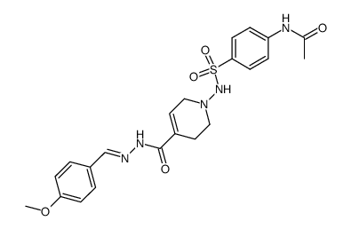 1-[(4-acetamidophenyl)sulfonylamino]-N-[(4-methoxyphenyl)methylideneam ino]-3,6-dihydro-2H-pyridine-4-carboxamide structure