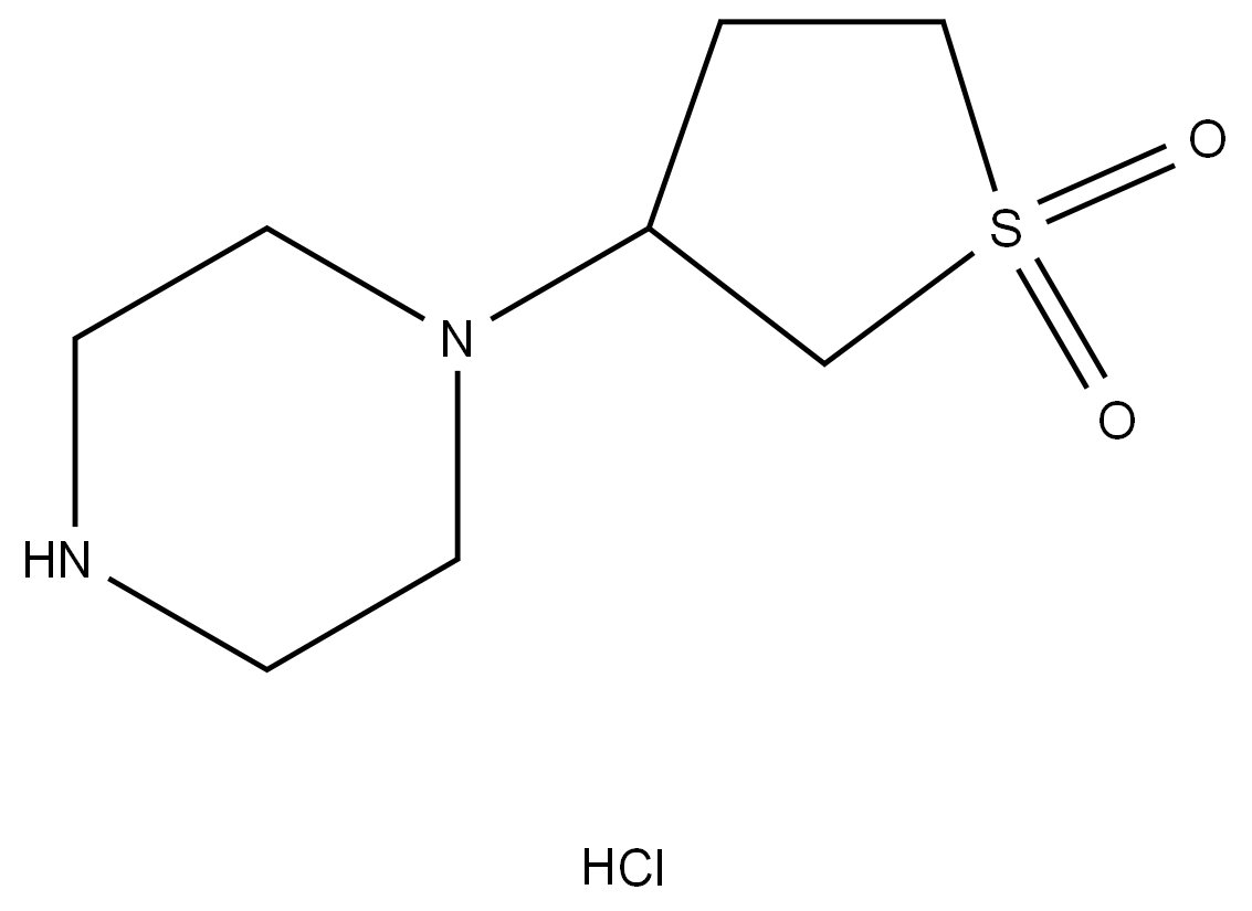 3-(Piperazin-1-Yl)Tetrahydrothiophene 1,1-Dioxide Hydrochloride* Structure