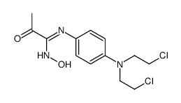 N-[4-[Bis(2-chloroethyl)amino]phenyl]-2-oxopropanamide oxime structure