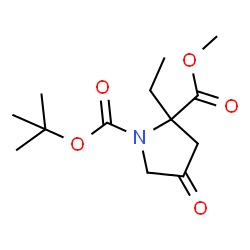 1-tert-butyl 2-methyl 2-ethyl-4-oxopyrrolidine-1,2-dicarboxylate structure