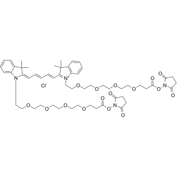 Bis-(N,N'-NHS-PEG4)-Cy5 structure