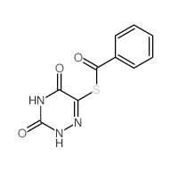 Benzenecarbothioicacid, S-(2,3,4,5-tetrahydro-3,5-dioxo-1,2,4-triazin-6-yl) ester Structure