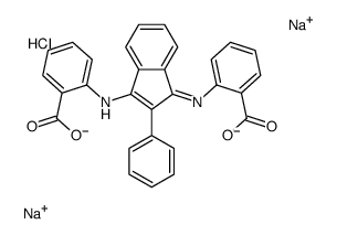 disodium,2-[[3-(2-carboxylatophenyl)imino-2-phenylinden-1-yl]amino]benzoate,hydrochloride Structure