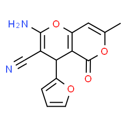 2-amino-4-(furan-2-yl)-7-methyl-5-oxo-4H,5H-pyrano[4,3-b]pyran-3-carbonitrile Structure