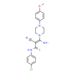 3-AMINO-N-(4-CHLOROPHENYL)-2-CYANO-3-[4-(4-METHOXYPHENYL)PIPERAZINO]-2-PROPENETHIOAMIDE structure