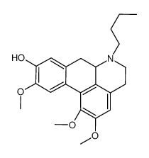 (6aS)-6-butyl-1,2,10-trimethoxy-5,6,6a,7-tetrahydro-4H-dibenzo[de,g]quinoline-9-ol结构式