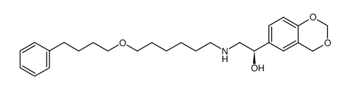 (R)-1-(4H-benzo[d][1,3]dioxin-6-yl)-2-((6-(4-phenylbutoxy)hexyl)amino)ethan-1-ol结构式