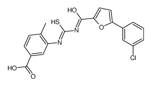 3-[[5-(3-chlorophenyl)furan-2-carbonyl]carbamothioylamino]-4-methylbenzoic acid Structure