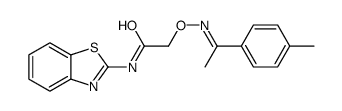 N-(1,3-benzothiazol-2-yl)-2-[1-(4-methylphenyl)ethylideneamino]oxyacetamide Structure