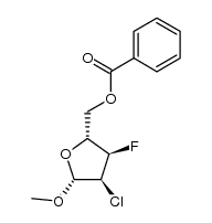 Methyl 5-O-benzoyl-2-chloro-2,3-dideoxy-3-fluoro-D-ribofuranoside Structure