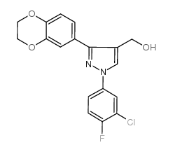 (1-(3-chloro-4-fluorophenyl)-3-(2,3-dihydrobenzo[b][1,4]dioxin-7-yl)-1h-pyrazol-4-yl)methanol结构式