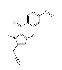 4-chloro-1-methyl-5-(p-methylsulfinylbenzoyl)-pyrrole-2-acetonitrile Structure