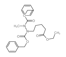 1,2-Hydrazinedicarboxylicacid, 1-(5-ethoxy-5-oxopentyl)-2-methyl-, 1,2-bis(phenylmethyl) ester结构式