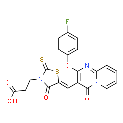 3-[(5Z)-5-{[2-(4-fluorophenoxy)-4-oxo-4H-pyrido[1,2-a]pyrimidin-3-yl]methylidene}-4-oxo-2-thioxo-1,3-thiazolidin-3-yl]propanoic acid picture