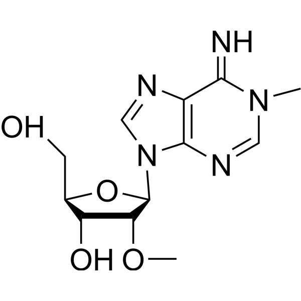 (2R,3R,4R,5R)-5-(6-amino-1-methyl-2H-purin-9-yl)-2-(hydroxymethyl)-4-m ethoxy-oxolan-3-ol structure