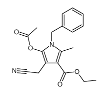 ethyl 5-acetoxy-1-benzyl-4-cyanomethyl-2-methyl-3-pyrrolecarboxylate Structure