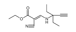 2-Propenoic acid, 2-cyano-3-[(1,1-diethyl-2-propyn-1-yl)amino]-, ethyl ester Structure