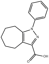 1-苯基-1H,4H,5H,6H,7H,8H-环庚[C]吡唑-3-羧酸结构式