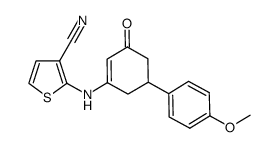 2-[5-(4-methoxyphenyl)-3-oxocyclohex-1-enylamino]thiophene-3-carbonitrile Structure