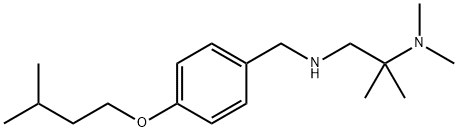 Dimethyl[2-methyl-1-({[4-(3-methylbutoxy)phenyl]methyl}amino)propan-2-yl]amine Structure