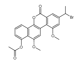 1-acetoxy-10,12-dimethoxy-8-(bromoethyl)-6H-benzo[d]naphtho[1,2b]pyran-6-one结构式