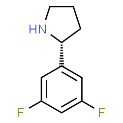 (R)-2-(3,5-二氟苯基)吡咯烷结构式