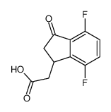 2-(4,7-DIFLUORO-3-OXO-2,3-DIHYDRO-1H-INDEN-1-YL)ACETICACID结构式