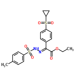 (4-cyclopropylsulfonyl)phenyl-oxo-acetic acid ethyl ester p-toluene sulfonyl hydrazone structure